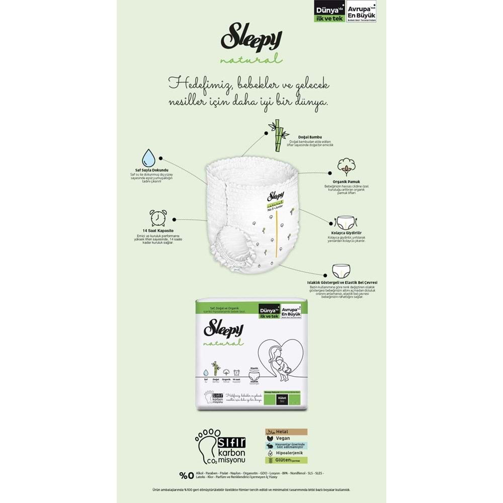 Sleepy Külot Bebek Bezi Natural 5 Beden 11-18 KG Junior 80 Adet Ultra Pk