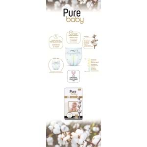 Pure Baby Organik Bebek Bezi 4 Beden 7-16 KG Maxi 52 Adet Ekonomik Pk