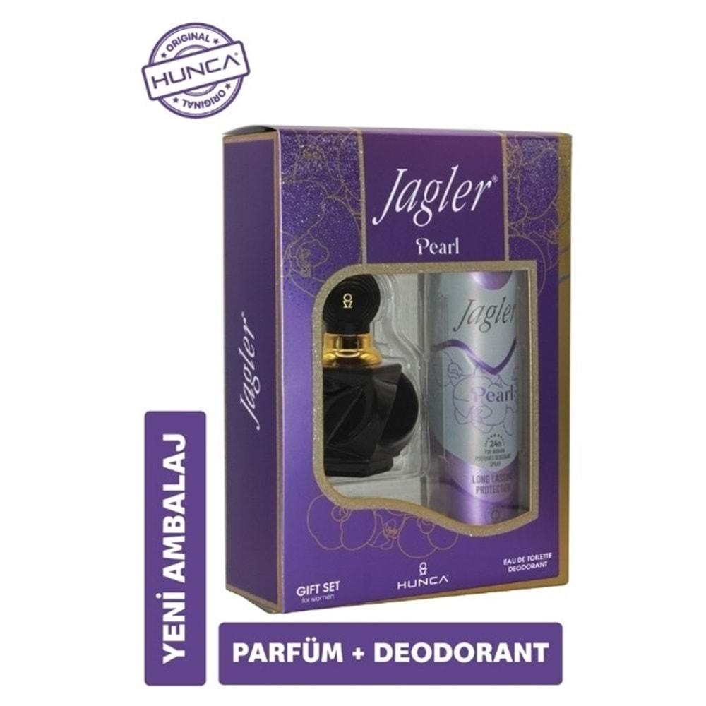 Jagler Parfüm Seti Kadın / For Women 60ML Pearl + 150ML Deodorant (Mor)