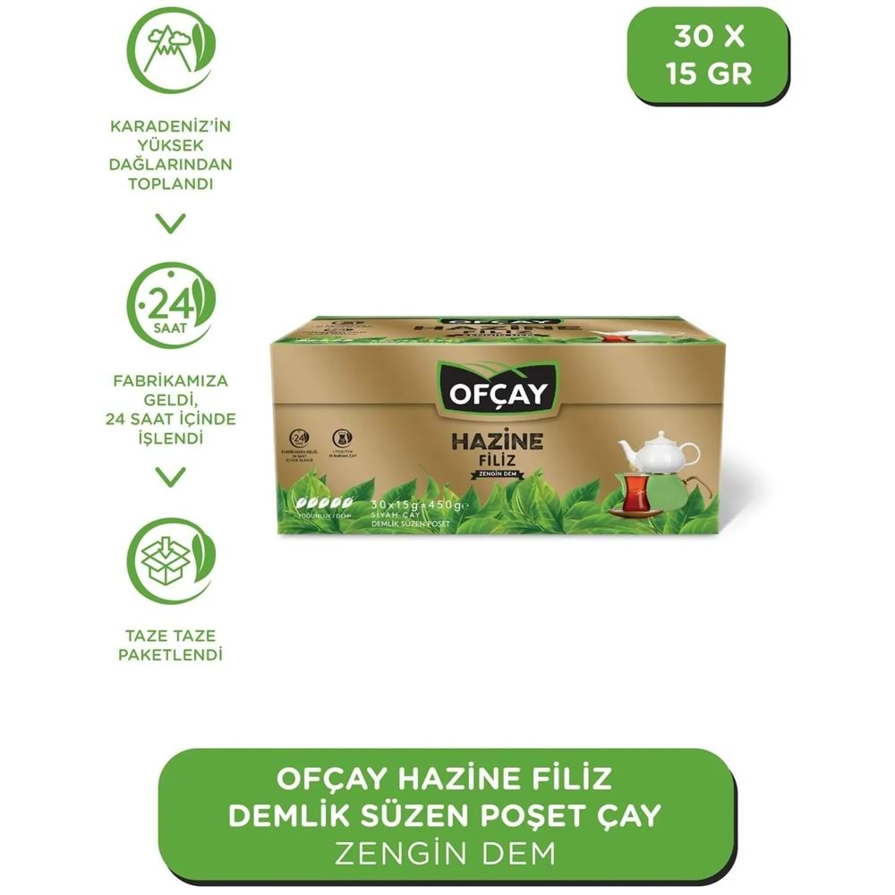 Ofçay Hazine Zengindem Demlik Poşet Siyah Çay 30 Adet*15GR