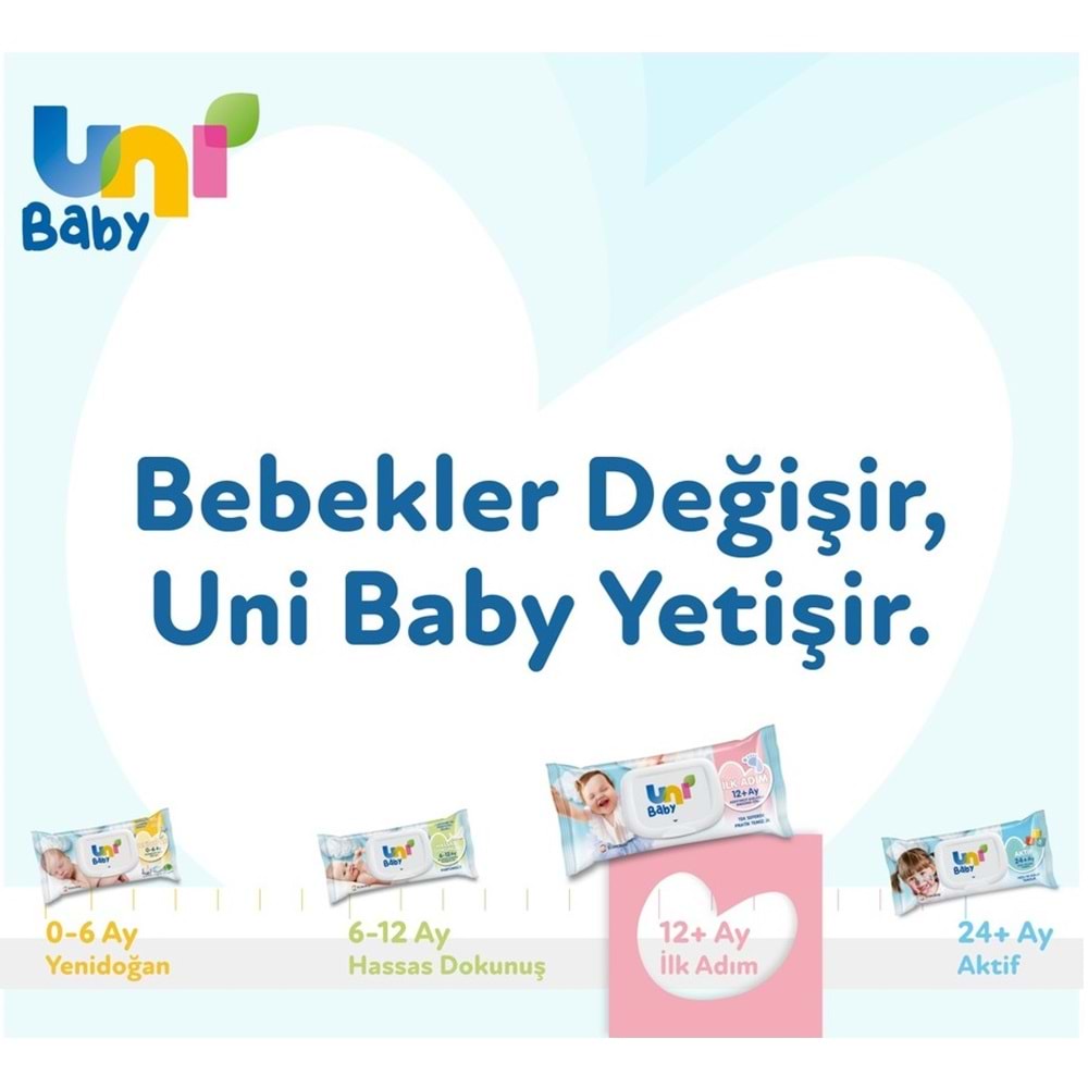Uni Baby Islak Havlu Mendil 52 Yaprak İlk Adım (3 Lü Pk) 156 Yaprak