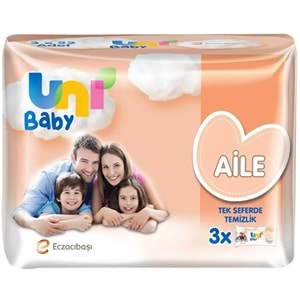 Uni Baby Islak Havlu Mendil 52 Yaprak Aile (3 Lü Pk) 156 Yaprak
