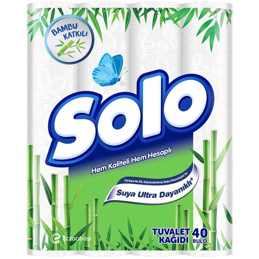 Solo Ultra Tuvalet Kağıdı 40 Lı Paket Rulo MEGA PK Organik Bambu ve Pamuk Özlü