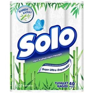 Solo Ultra Tuvalet Kağıdı 40 Lı Paket Rulo MEGA PK Organik Bambu ve Pamuk Özlü