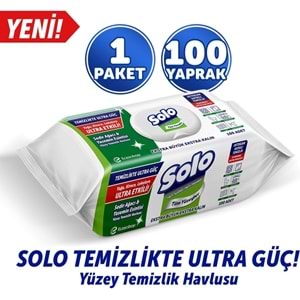 Solo Yüzey Temizlik Havlusu - Mendili 100 Yaprak Okaliptus & Çam Esintisi Plastik Kapaklı