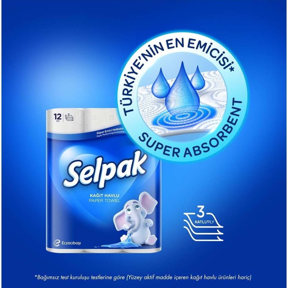 Selpak Kağıt Havlu 12 Li Pk (3 Katlı)