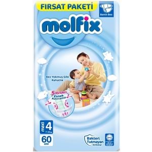 Molfix Bebek Bezi 4 Beden 7-14 KG Maxi 62 Adet Fırsat Pk