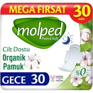Molped Pure&Soft Hijyenik Ped Gece 30 Adet Mega Pk