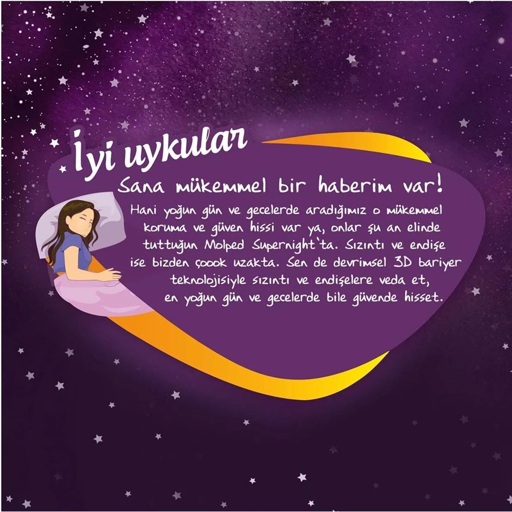 Molped Süper Night Hijyenik Ped Süper Gece 26 Adet Mega Fırsat Pk