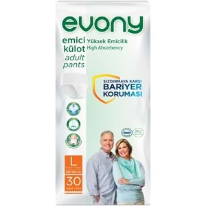 Evony Yetişkin Bezi Emici Külot L - Büyük - Large 30 Adet Tekli Pk