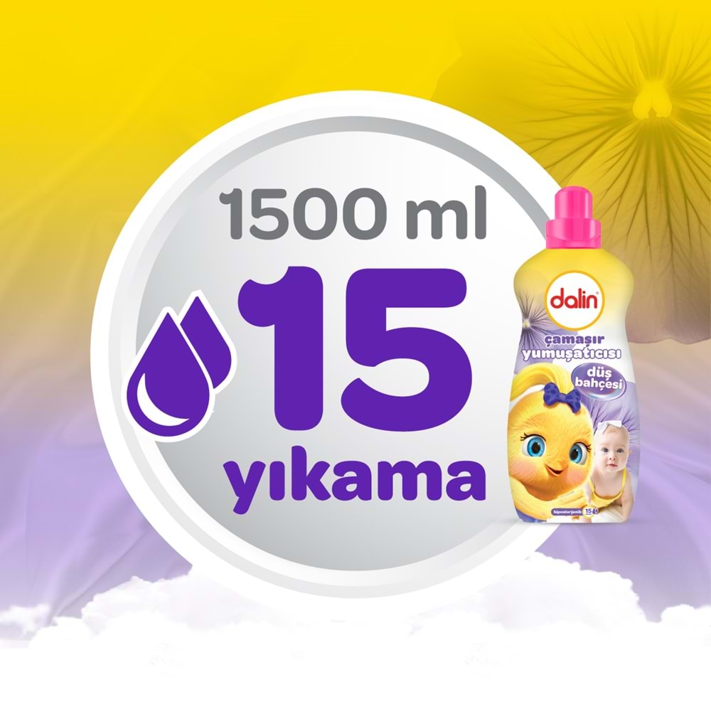 Dalin Çamaşır Yumuşatıcı Konsantre 1500ML Düş Bahçesi (Bebeklere Özel)