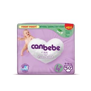 Canbebe Bebek Bezi Beden:4+ (9-16Kg) Maxi Plus 50 Adet Fırsat Pk