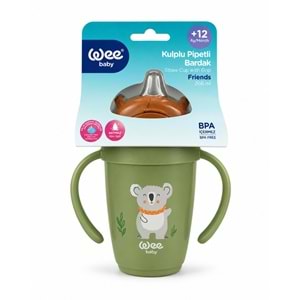 Wee Baby Friends Kulplu Pipetli Bardak 265 ML (Kod:339) Seçenekli - Yeşil