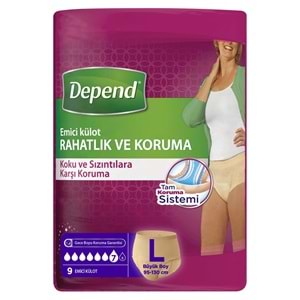 Depend Emici Külot Yetişkin Bezi Büyük Kadın (9 Adet) Standart Pk