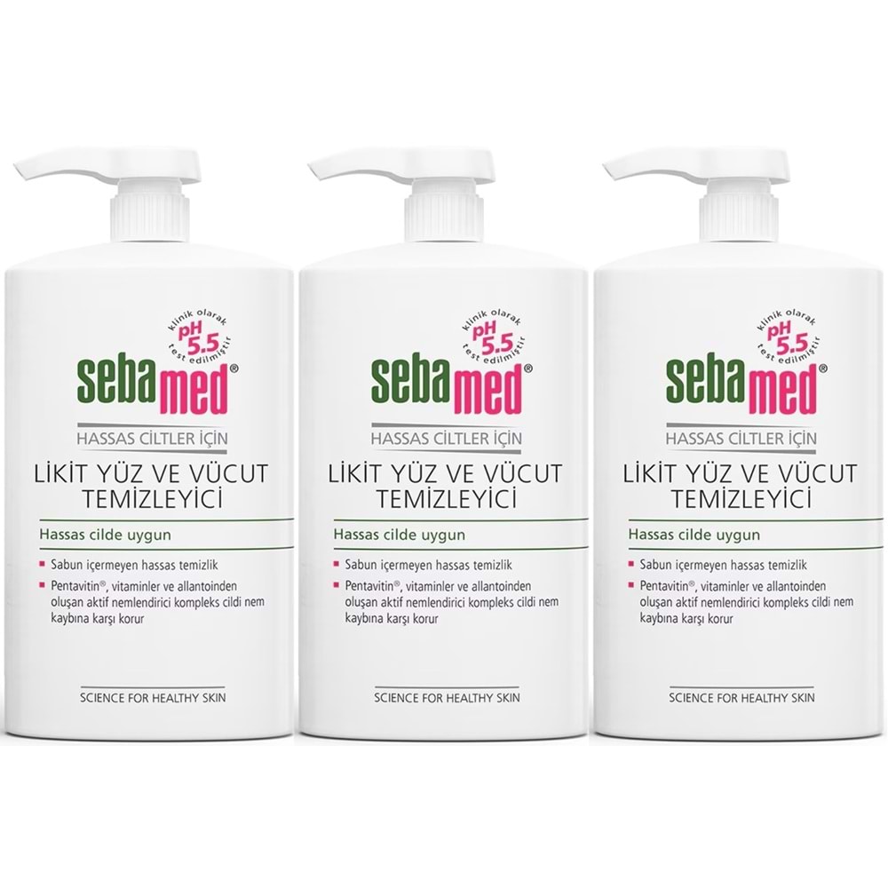 Sebamed Yüz ve Vücut Temizleyici Likit 300 ML (3 Lü Set)