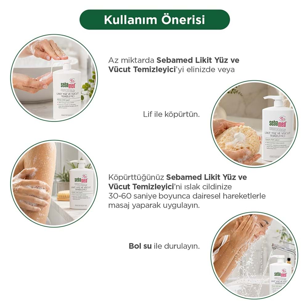Sebamed Yüz ve Vücut Temizleyici Likit 300 ML (3 Lü Set)