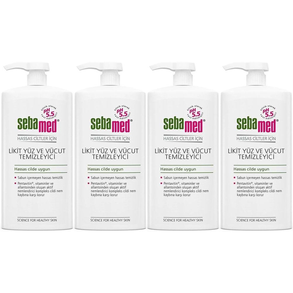 Sebamed Yüz ve Vücut Temizleyici Likit 750 ML (4 Lü Set)