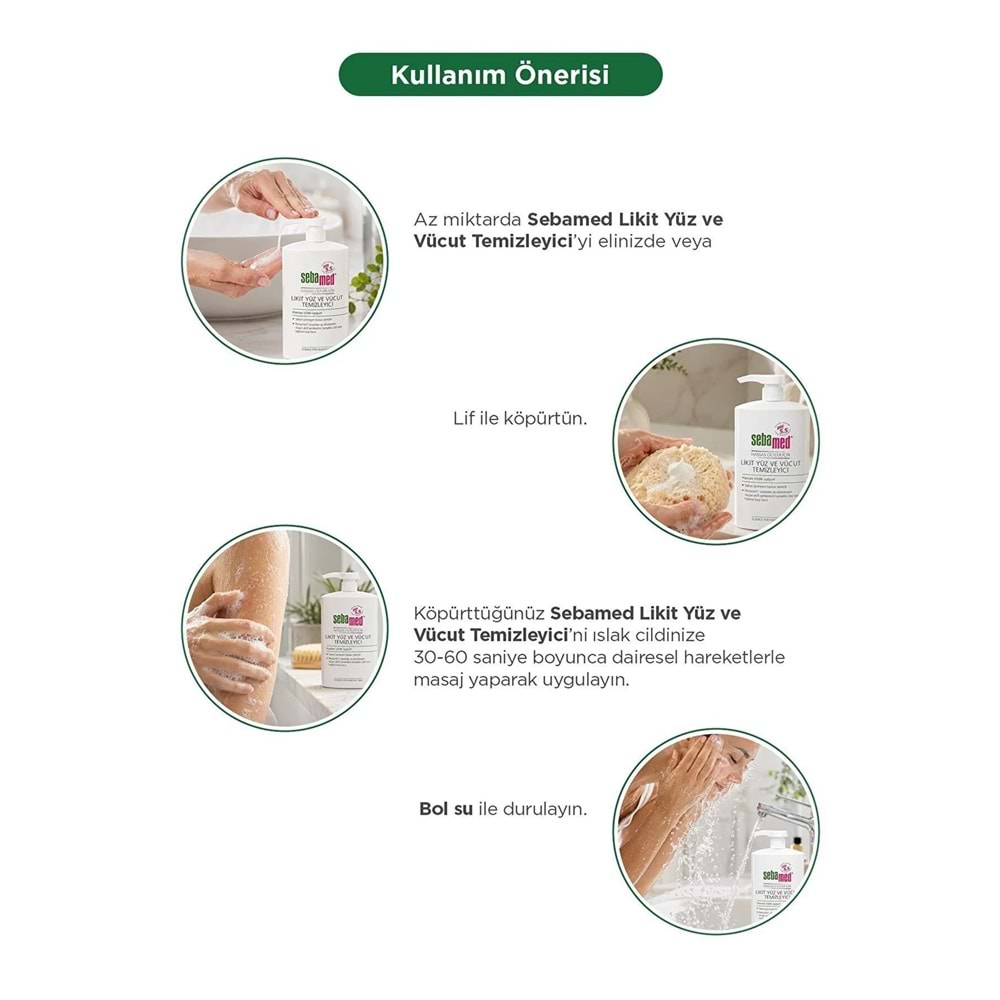 Sebamed Yüz ve Vücut Temizleyici Likit 750 ML (4 Lü Set)