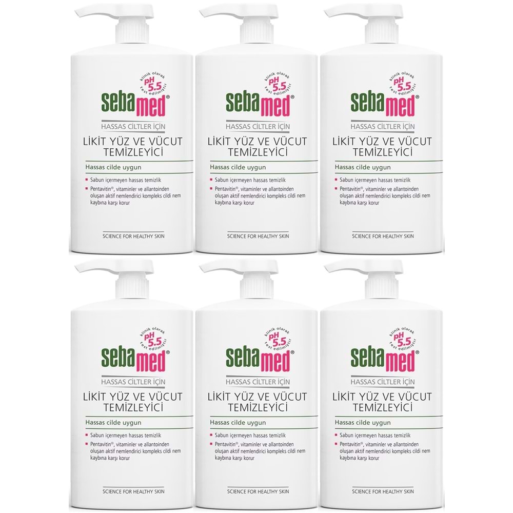 Sebamed Yüz ve Vücut Temizleyici Likit 750 ML (6 Lı Set)