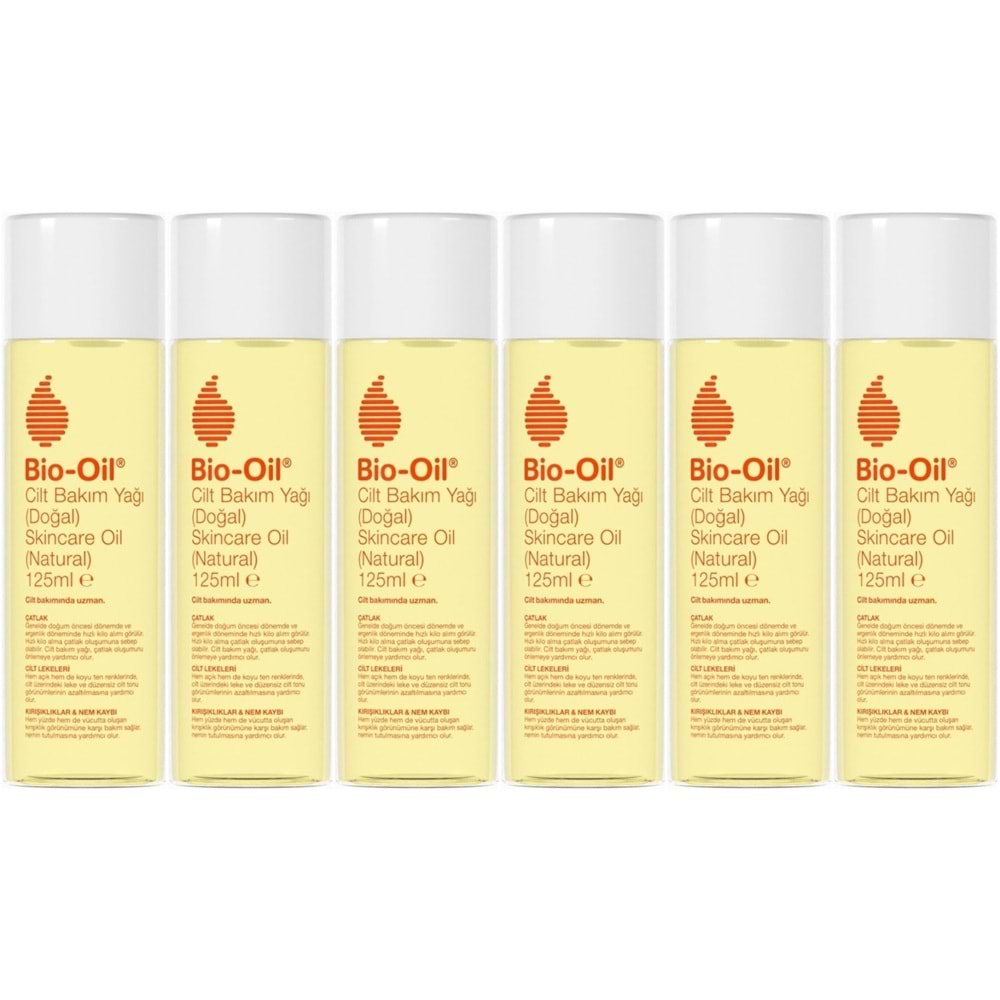 Bio-Oil %100 Natural Çatlak & Leke Karşıtı Nemlendirici Doğal Cilt Bakım Yağı 125ML (6 Lı Set)