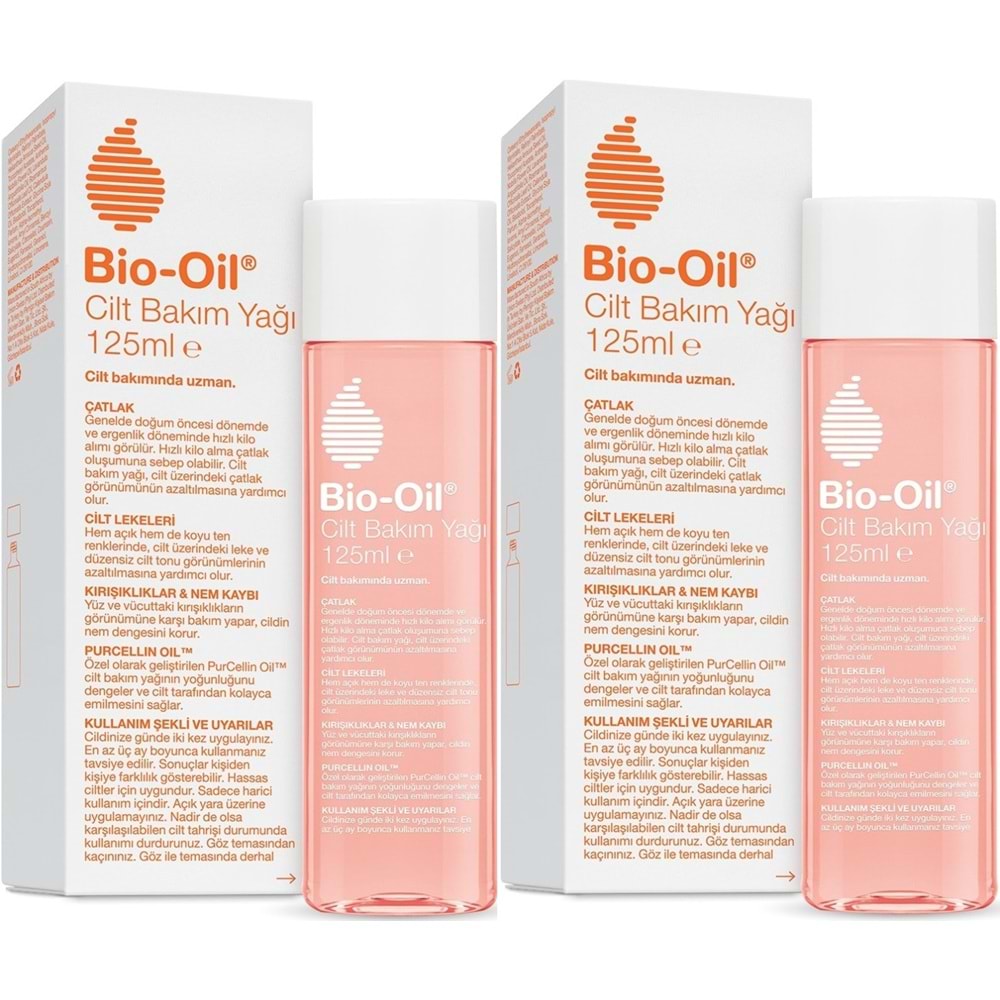 Bio-Oil Çatlak Oluşumunu Önleyici Cilt Bakım Yağı 125ML (Yeni Formül) (2 Li Set)
