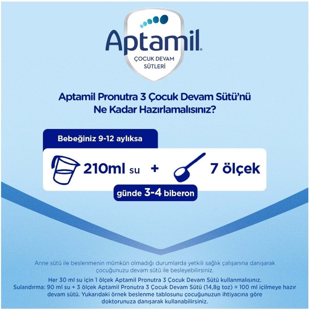 Nutrıcıa Aptamil Pronutra 800GR Devam Sütü No:3 (9-12 Ay)