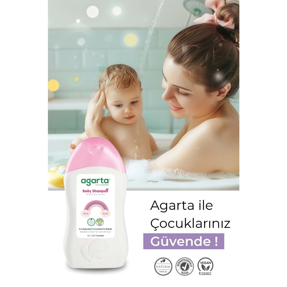 Agarta Doğal Kız Bebek Çocuk Şampuanı Saç ve Vücut 400 ML