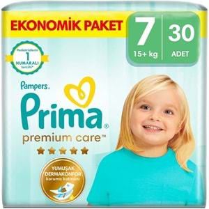 Prima Premium Care Bebek Bezi Beden:7 (15+KG) XXX Large 30 Adet Ekonomik Pk