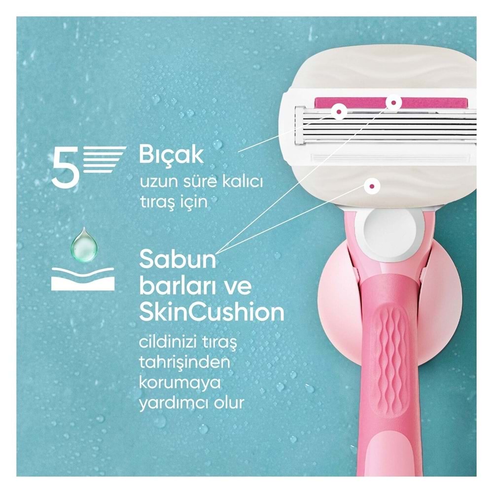 Gillette Venus Venus ComfortGlide Sugarberry Kokulu Miami Kadın 5 Bıçaklı Tıraş Makinesi 1 adet