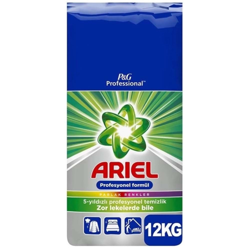 Ariel Matik Toz Çamaşır Deterjanı 12KG Parlak Renkler (80 Yıkama)
