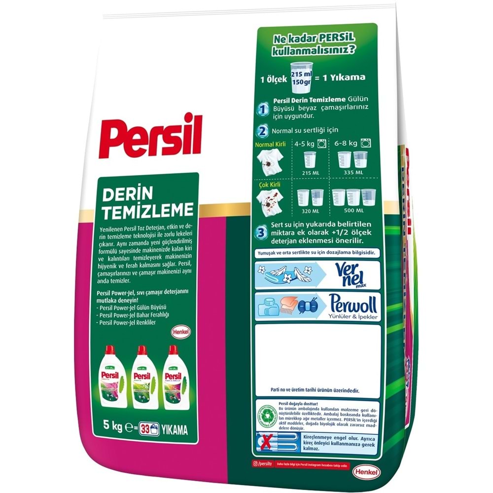 Persil Matik Toz Çamaşır Deterjanı 5KG Gülün Büyüsü (33 Yıkama)