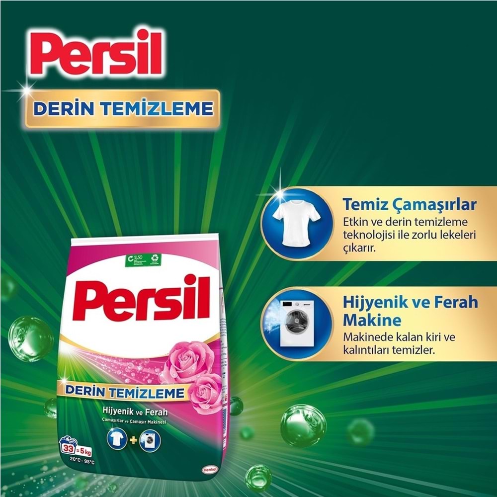 Persil Matik Toz Çamaşır Deterjanı 5KG Gülün Büyüsü (33 Yıkama)