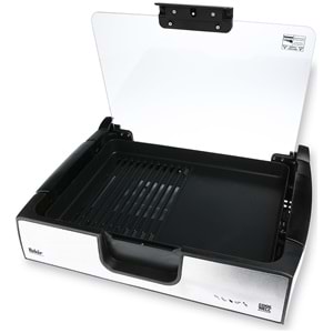 Fakir Cookwell Cam Kapaklı Dumansız Elektrikli Mangal Izgara Barbekü 2000 W + 1 Adet Cam Kapak