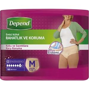 Depend Emici Külot Yetişkin Bezi Medium - Orta Kadın (10 Adet) Tekli Pk