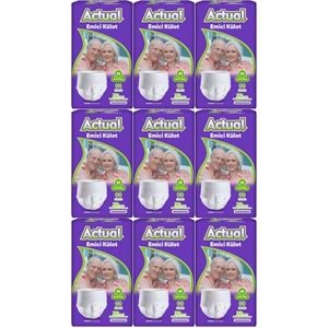 Actual Emici Külot Yetişkin Bezi M - Medium - Orta (Islaklık Göstergeli) 270 Adet (9PK*30)