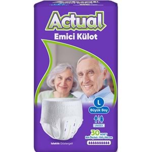 Actual Emici Külot Yetişkin Bezi L - Large - Büyük (Islaklık Göstergeli) 150 Adet
