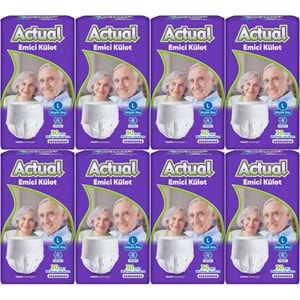 Actual Emici Külot Yetişkin Bezi L - Large - Büyük (Islaklık Göstergeli) 240 Adet (8PK*30)
