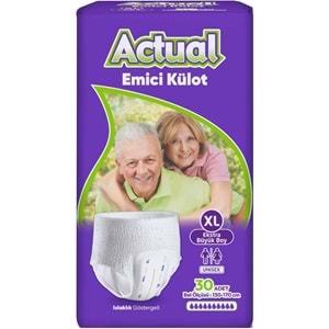 Actual Emici Külot Yetişkin Bezi XL - Extra Large - Ekstra Büyük (Islaklık Göstergeli) 180 Adet