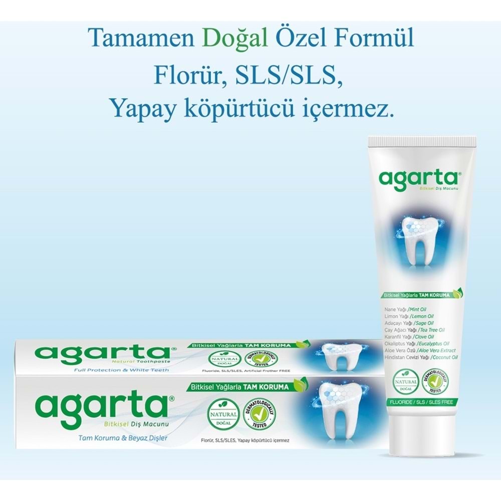 Agarta Doğal Diş Macunu 100ML Bitki Özlü (5 Li Set)