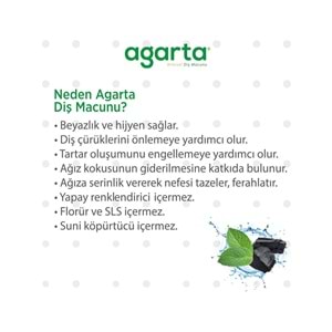 Agarta Doğal Diş Macunu 100ML Aktif Karbonlu (2 Li Set)