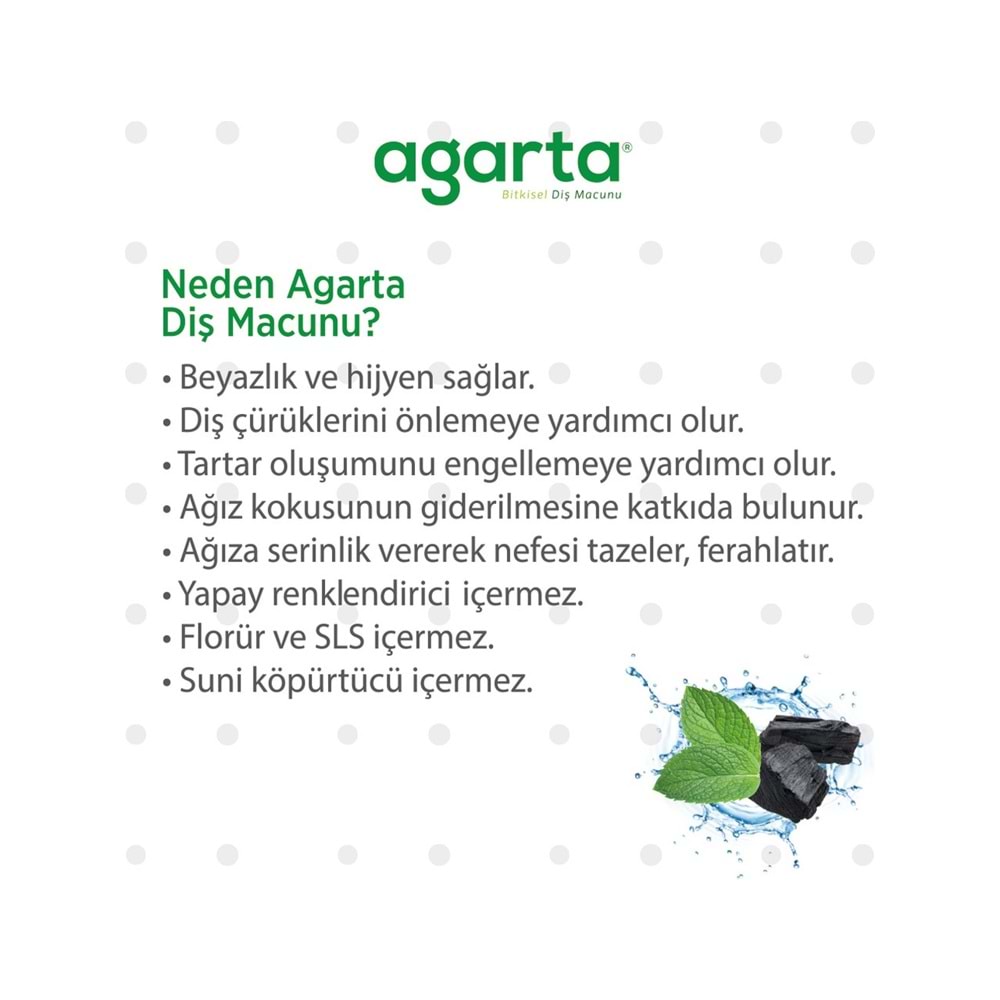 Agarta Doğal Diş Macunu 100ML Aktif Karbonlu (4 Lü Set)