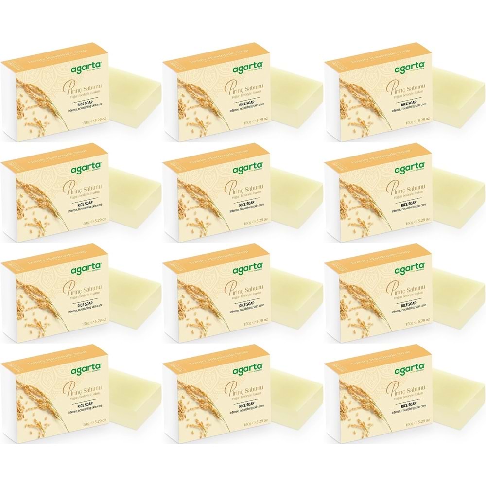 Agarta El Yapımı Doğal Sabun 150GR Pirinç (12 Li Set)
