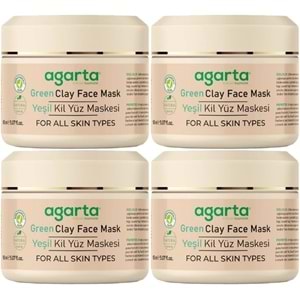 Agarta Doğal Yeşil Kil Yüz Maskesi 150ML (4 Lü Set)