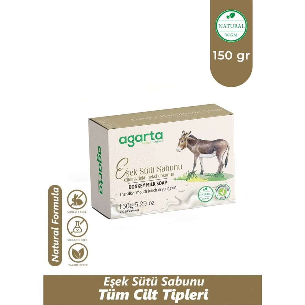 Agarta El Yapımı Doğal Sabun 150GR Eşek Sütü (4 Lü Set)