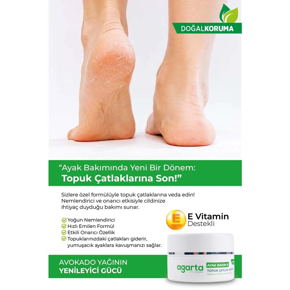 Agarta Ayak ve Topuk Çatlak Bakım Kremi 100ML (2 Li Set)