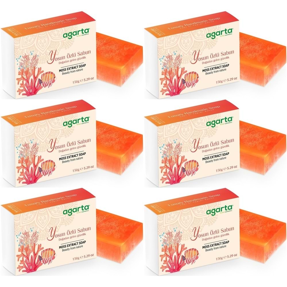 Agarta El Yapımı Doğal Sabun 150GR Yosun Özlü (6 Lı Set)