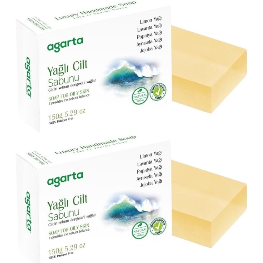 Agarta El Yapımı Doğal Sabun 150GR Yağlı Cilt (2 Li Set)