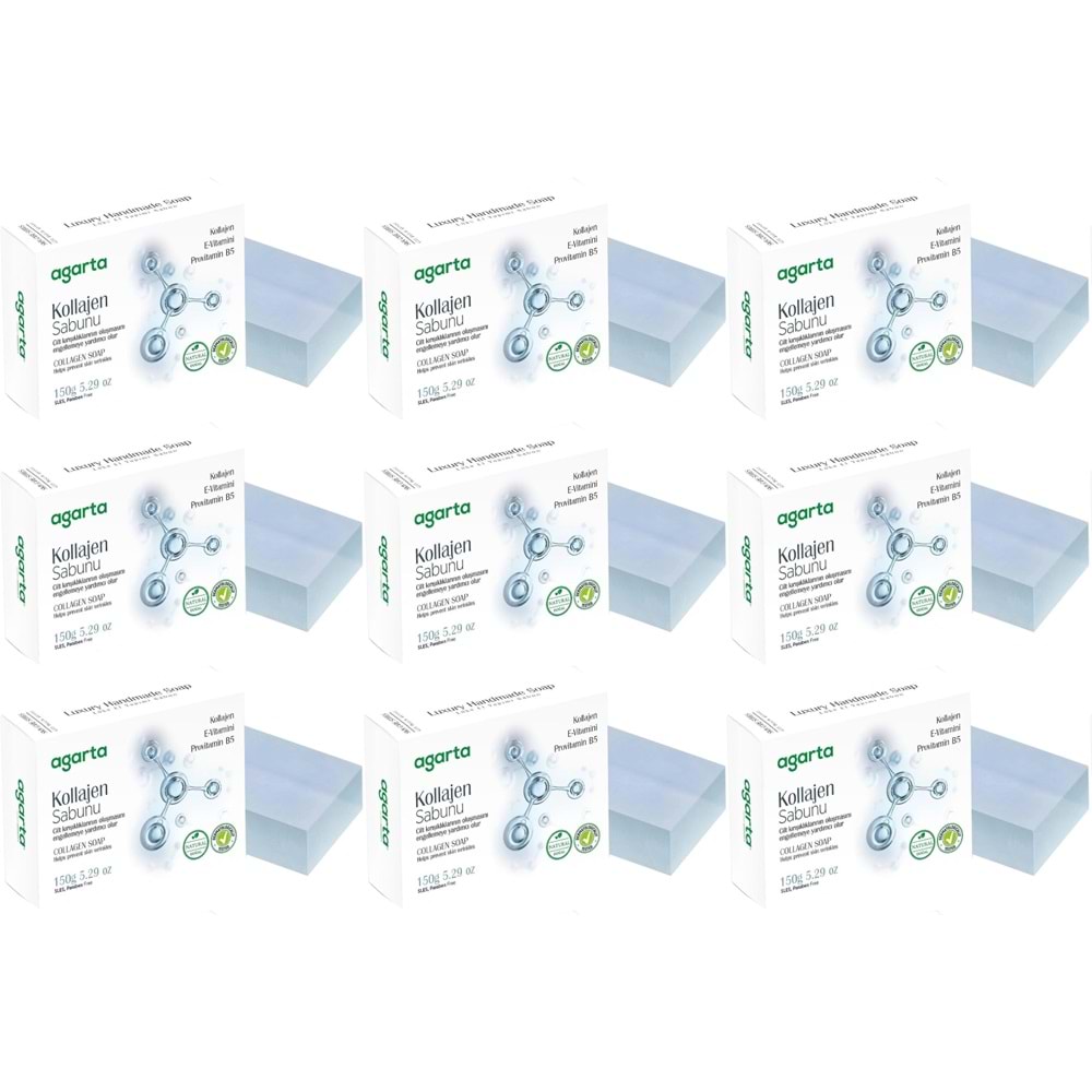 Agarta El Yapımı Doğal Sabun 150GR Kollajen (9 Lu Set)