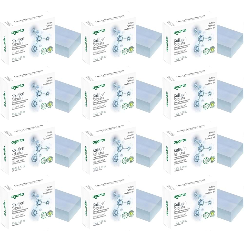 Agarta El Yapımı Doğal Sabun 150GR Kollajen (12 Li Set)