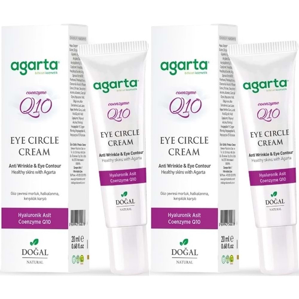 Agarta Doğal Göz Altı Kırışıklık ve Koyu Halka Yaşlandırma Karşıtı Antiaging Kremi 20 ML (2 Li Set)